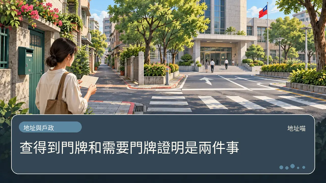 查得到門牌和需要門牌證明是兩件事主題插畫