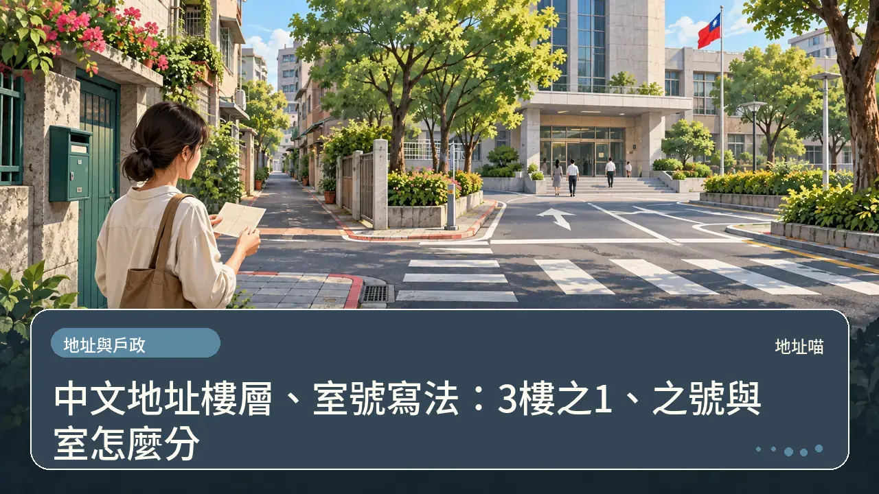 中文地址樓層、室號寫法：3樓之1、之號與室怎麼分主題插畫