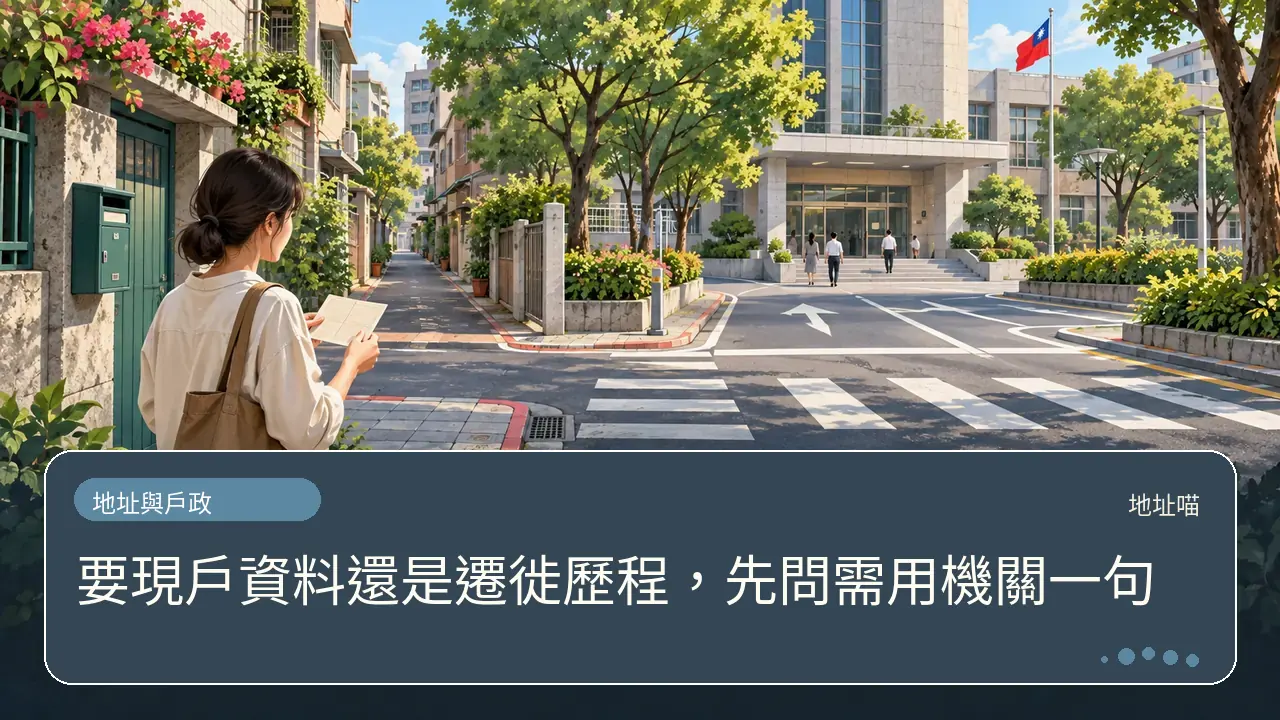 要現戶資料還是遷徙歷程，先問需用機關一句主題插畫