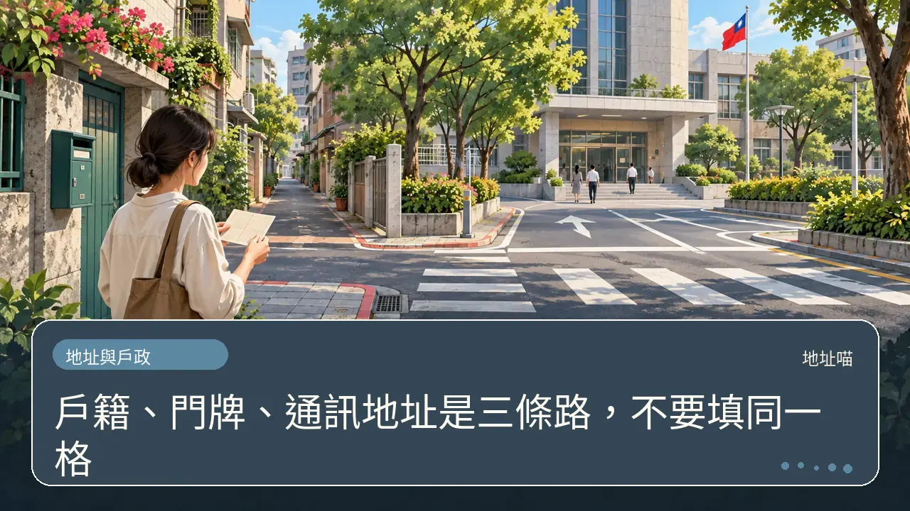戶籍、門牌、通訊地址是三條路，不要填同一格主題插畫