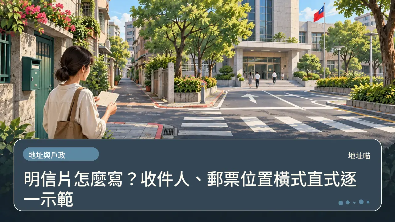 明信片怎麼寫？收件人、郵票位置橫式直式逐一示範主題插畫