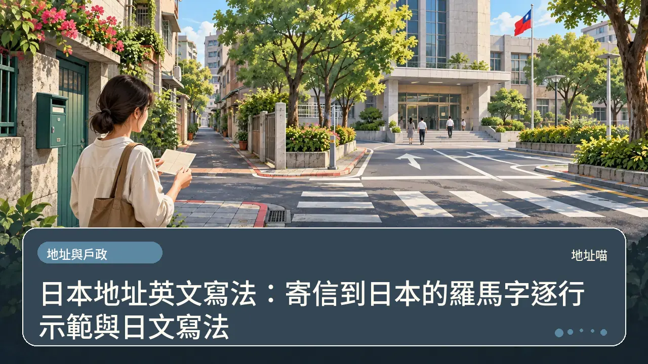 日本地址英文寫法：寄信到日本的羅馬字逐行示範與日文寫法主題插畫