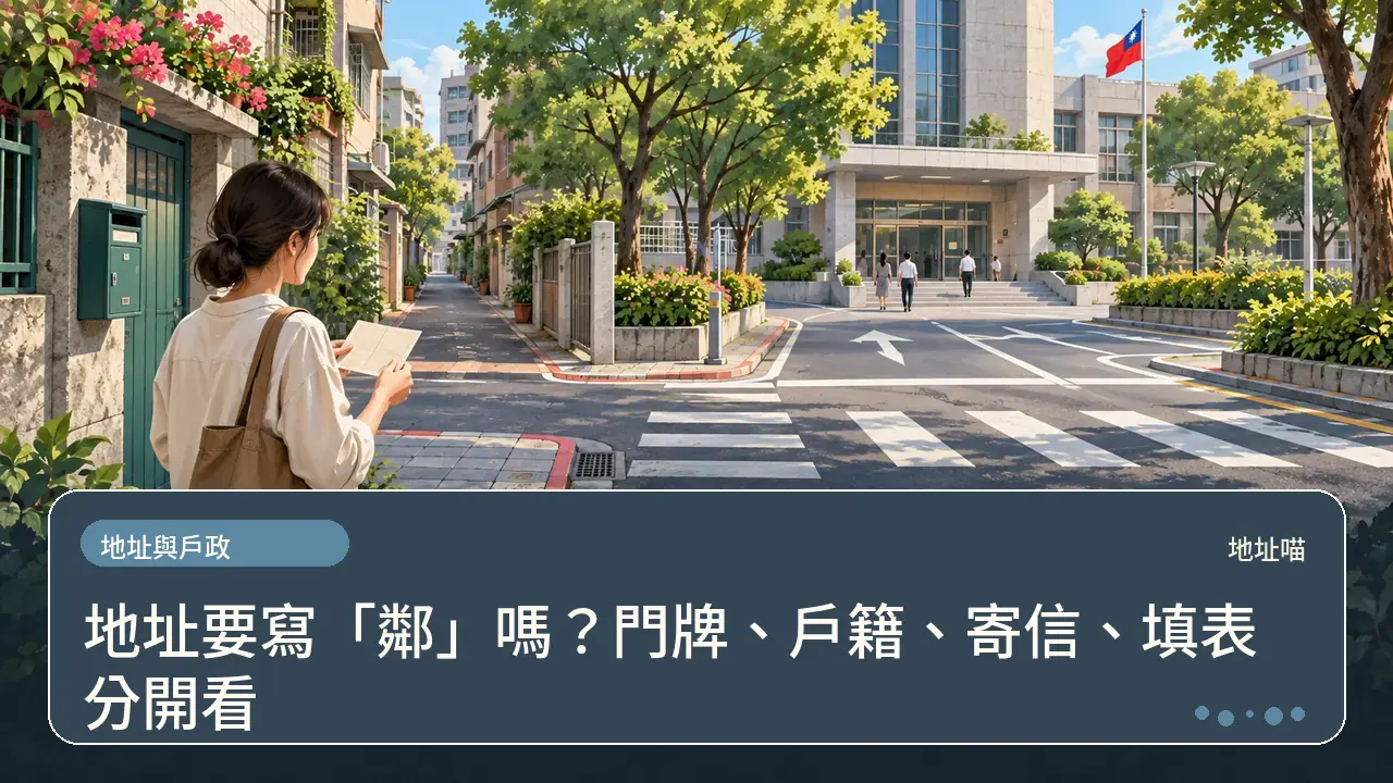 地址要寫「鄰」嗎？門牌、戶籍、寄信、填表分開看主題插畫