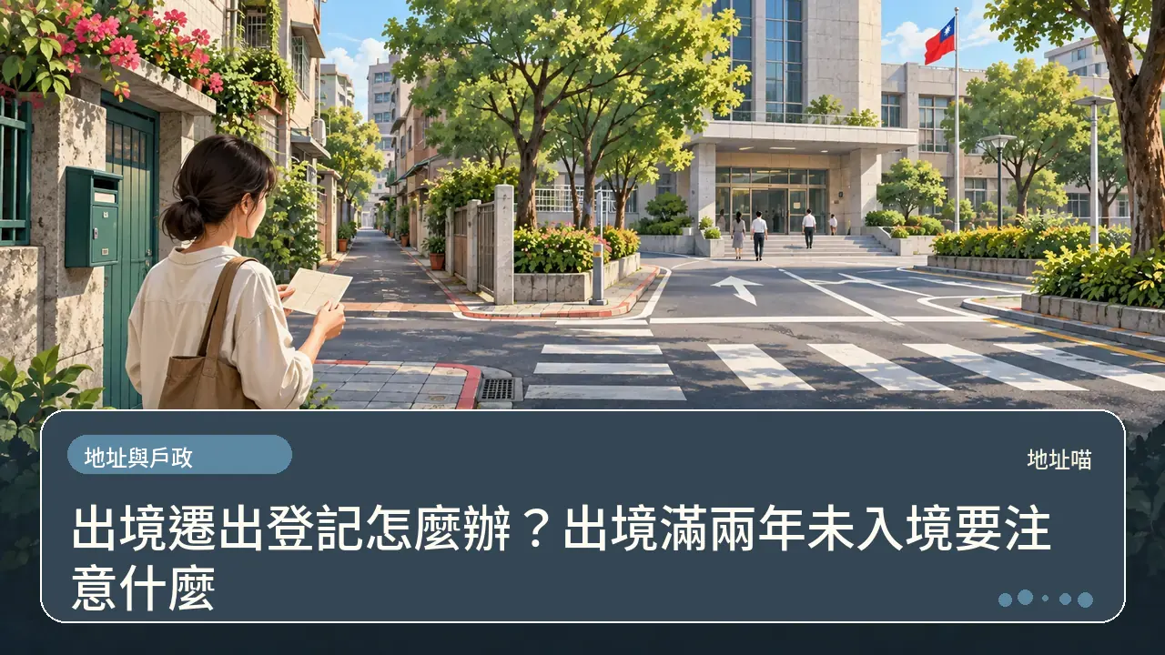 出境遷出登記怎麼辦？出境滿兩年未入境要注意什麼主題插畫