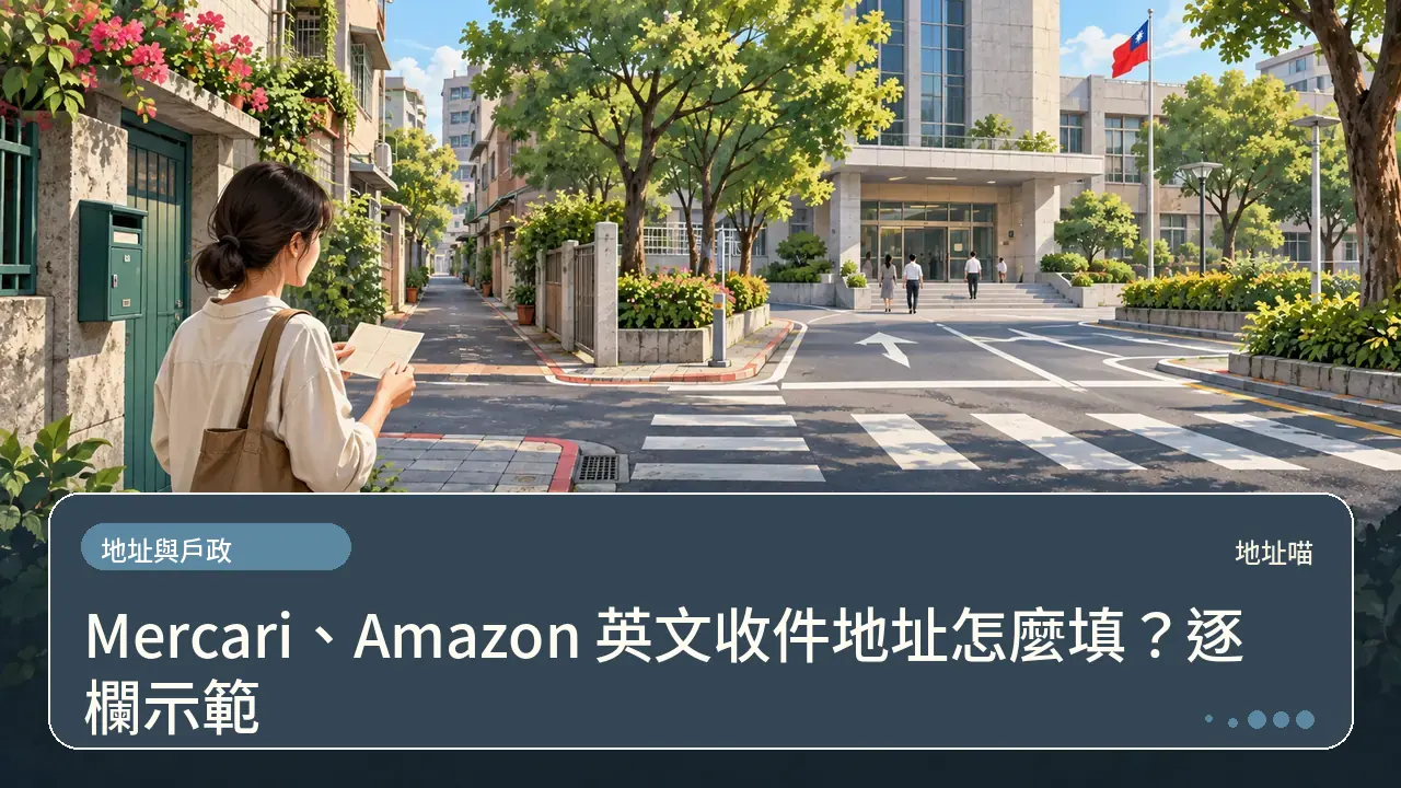 Mercari、Amazon 英文收件地址怎麼填？逐欄示範主題插畫
