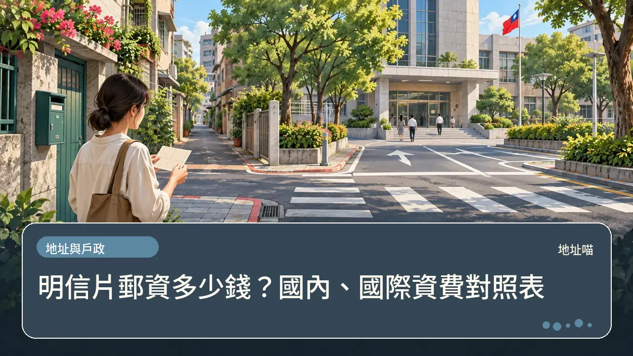 明信片郵資多少錢？國內、國際資費對照表主題插畫