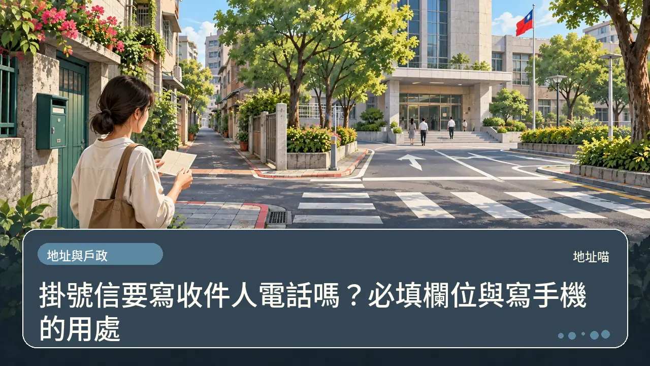 掛號信要寫收件人電話嗎？必填欄位與寫手機的用處主題插畫