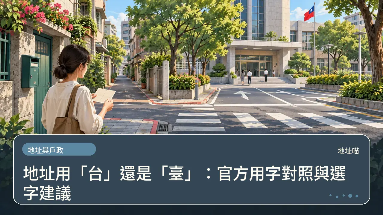 地址用「台」還是「臺」：官方用字對照與選字建議主題插畫