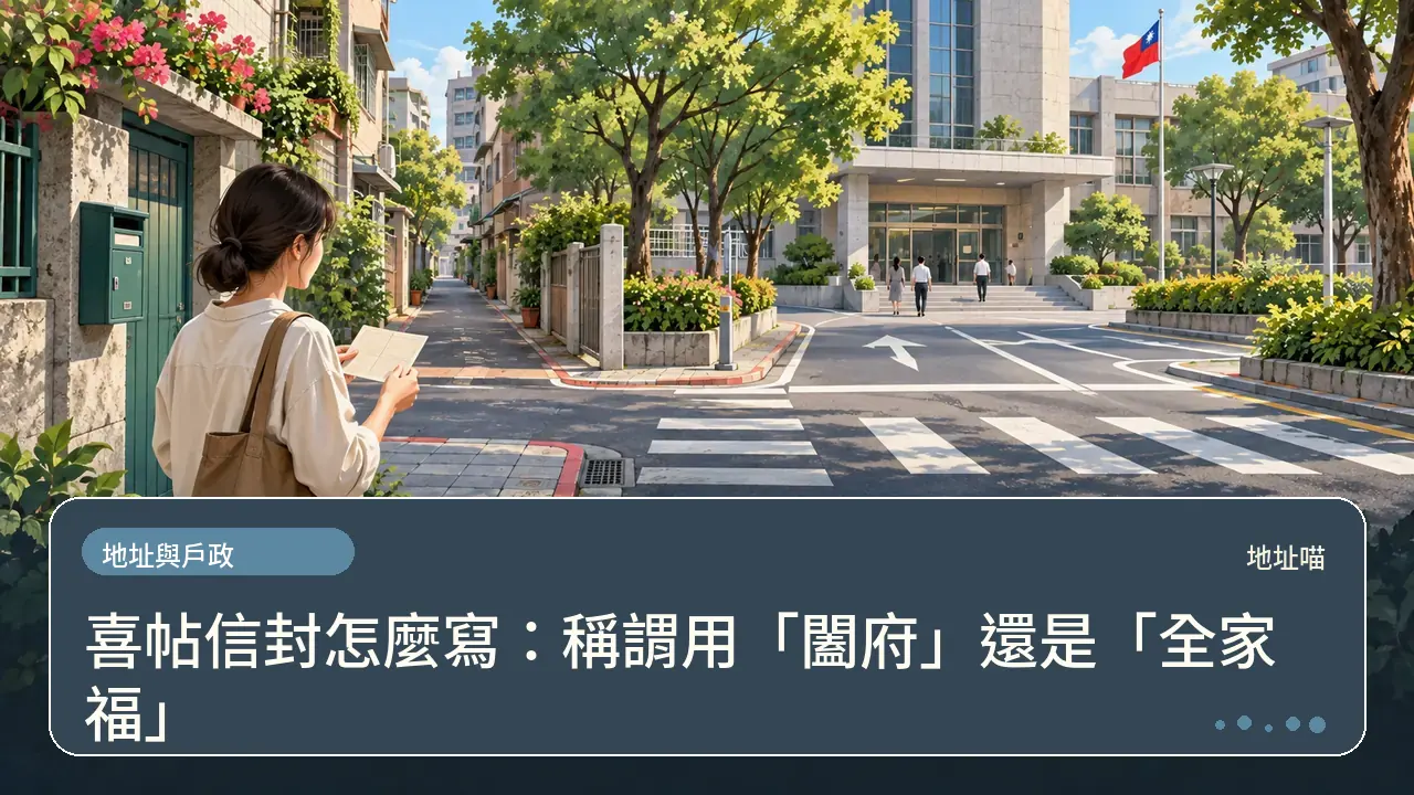 喜帖信封怎麼寫：稱謂用「闔府」還是「全家福」主題插畫