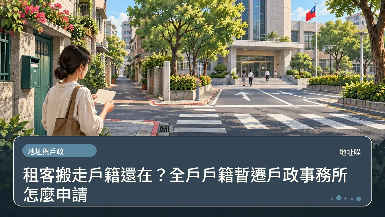 租客搬走戶籍還在？全戶戶籍暫遷戶政事務所怎麼申請主題插畫
