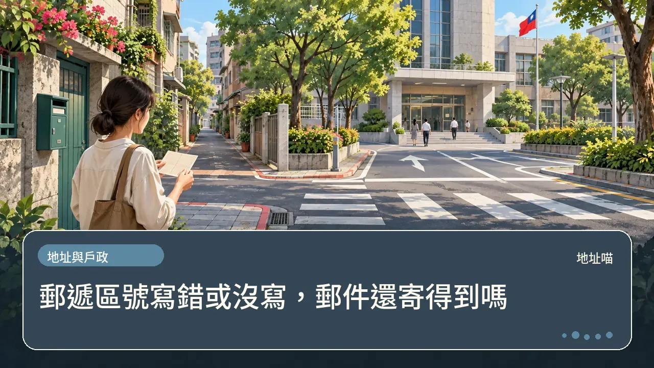 郵遞區號寫錯或沒寫，郵件還寄得到嗎主題插畫